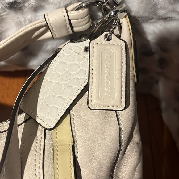 Coach Kristin Spectator Bag 18287 Ivory and Pale Yellow Leather - Picture 6 of 7